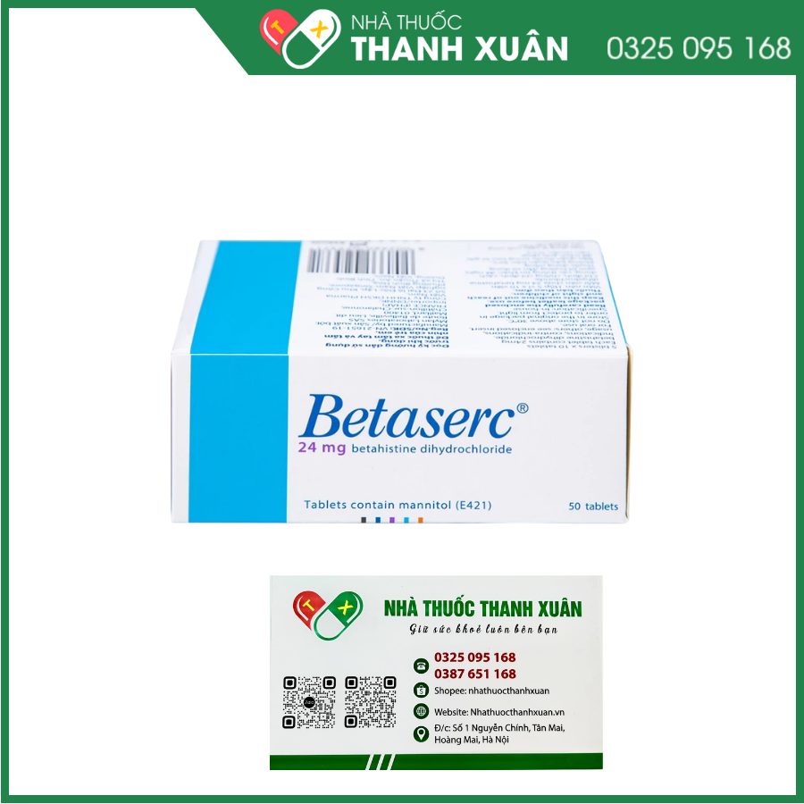 Betaserc 24 mg điều trị triệu chứng của chóng mặt tái phát